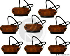 8x Feu de gabarit � LEDs Oranges 24V
