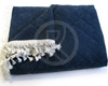 Couvre-couchette de Cabine PL en velours bleu � franges blanches