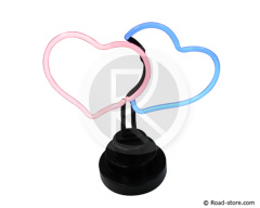 Double c�ur bleu et rose N�on de d�coration