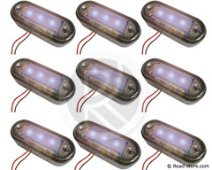 9x Feux 3 LEDs 24 Volts DC Series Short Corridor bleu