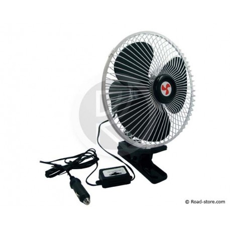 Rotating fan with clamp 12V DC 20 CM