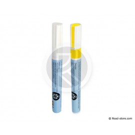 Marking pen tires yellow white