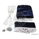 SET DE RIDEAUX SATINES 5 ACCESSOIRES COULEUR : BLEU FONCE