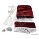 SET DE RIDEAUX SATINES 5 ACCESSOIRES COULEUR : BORDEAUX