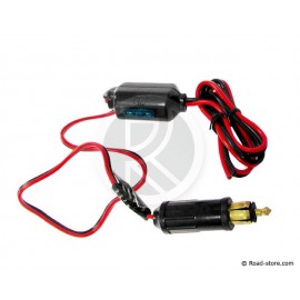 Cigarette lighter plug 15A + cable + fuse box