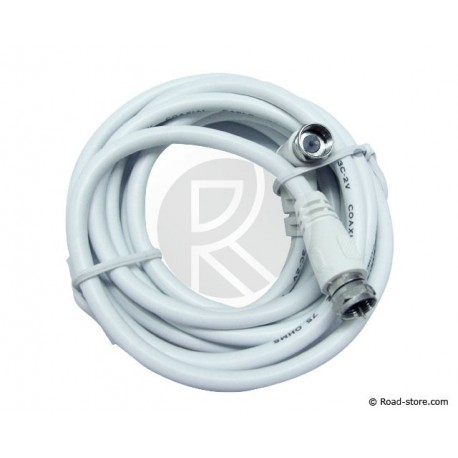 CABLE RALLONGE COAXIAL RENFORCE 2M POUR ANTENNE TV - Road Store