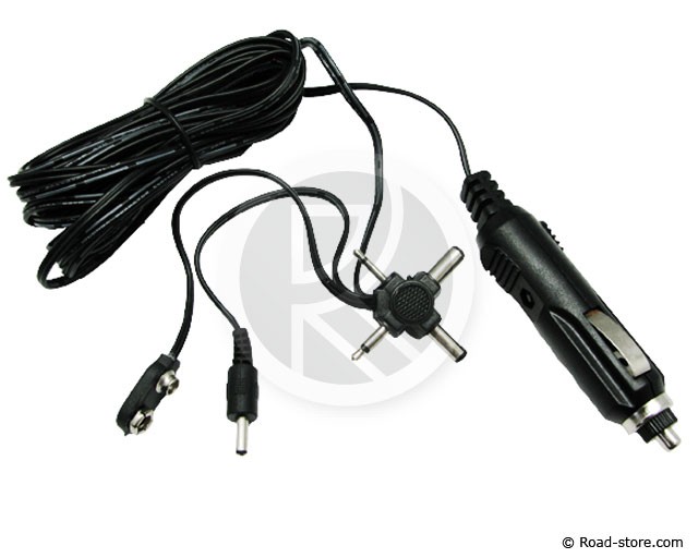 Zigarettenanzünder stecker 12/24V + Adapter kreuz 4in1 für TV-Antenne -  Road Store