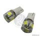 AMPOULE 5 SMD LEDS WEDGE BASE T10 12V BLANCHE X2