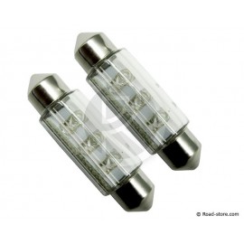 6 Leds Soffitte 11x38mm 12V Blau x2