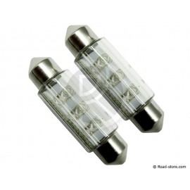 AMPOULE 6 LEDS 11x38 MM 12V BLANCHE X2