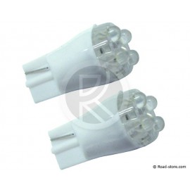 Bulb 4 LEDS WEDGE BASE T10 12V White X2