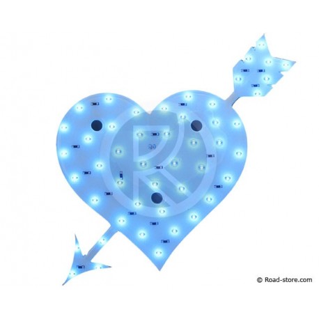 DECORATION COEUR LUMINEUX A LEDS 12V BLEU