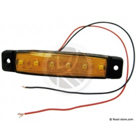 Seitenleuchten Extra Flach 6 Leds 24V Orange (9,6x2x0,7cm)