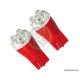 Bulb 4 LEDS WEDGE BASE T10 24V Red X2