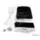 SET DE RIDEAUX SATINES 5 ACCESSOIRES : NOIR