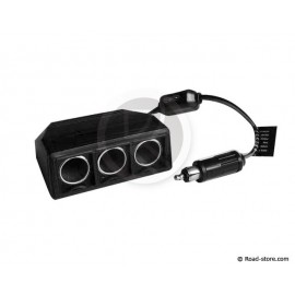 Dreifach Zigarettenanzünder Stecker 12/24V 15A Max 300W + Sicherungen Box + verstärkte Stecker