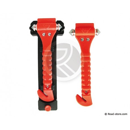 Marteau De Secours 2 En 1 Avec Coupe-ceinture – Lot De 2, Compact, TÜV, Pour Voiture Et Bus, Sécurité Urgence