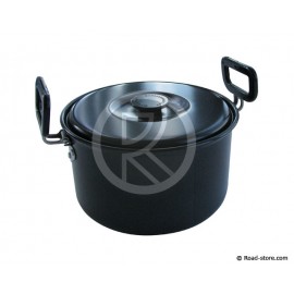 CASSEROLE ALU 2,8L 190 X 73MM A COUVERCLE + POIGNEES PLIABLES 