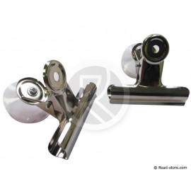 Metal clip with suction cup 7,5cm x2