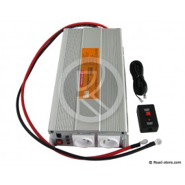 CONVERTISSEUR 1500W 24V/230V DC/AC 2 PRISES + TELECOMMANDE