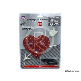 COEUR LUMINEUX 23 X 25CM 56 LEDS 12/24V ROUGE