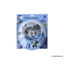 VENTILATEUR OSCILLANT A PINCE 2 VITESSES 25CM 10" 12V 