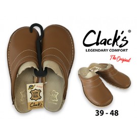 CLACKS BEIGE T.44 CUIR GRAINE NOUVEAU MODELE