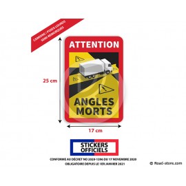 AUTOCOLLANT ANGLES MORTS EN PVC SOUPLE CAMION/PL 