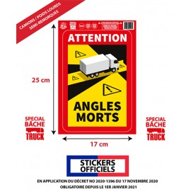 Sticker "Angles morts" in ultra soft PVC  - Special tarpaulin Truck/PL