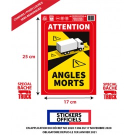 AUTOCOLLANT ANGLES MORTS OFFICIEL SPECIAL BACHE PL