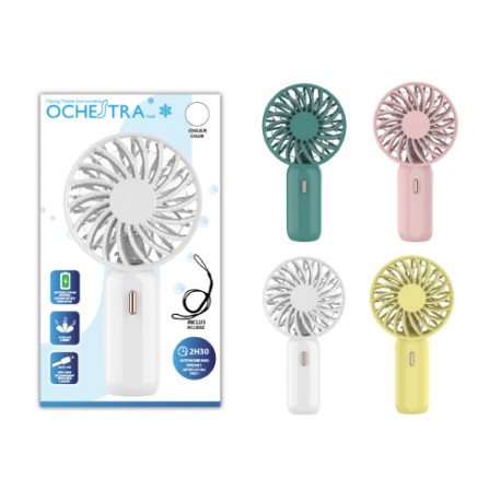 VENTILATEUR NOMADE MINI CHARGE USB DIAM. 6CM H. 12CM 4 COULEURS