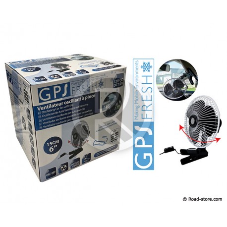 VENTILATEUR OSCILLANT A PINCE 2 VITESSES 15CM 6'' 12 V